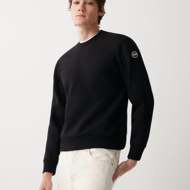 Solid colour crew-neck sweatshirt