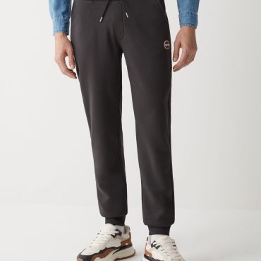 Brushed cotton blend fleece jumpsuit trousers