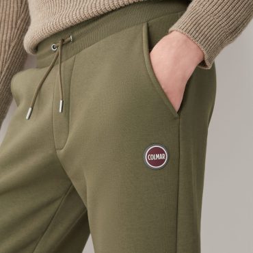 Brushed cotton blend fleece jumpsuit trousers