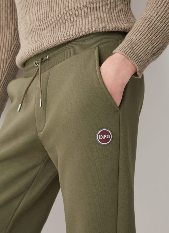 Brushed cotton blend fleece jumpsuit trousers