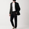 Brushed cotton blend fleece jumpsuit trousers