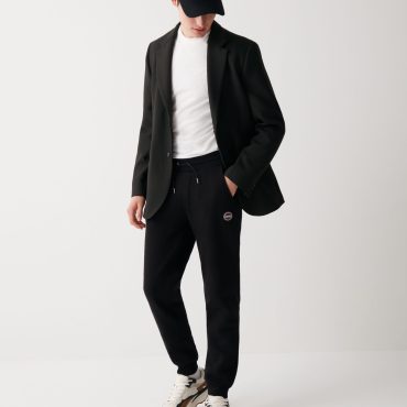 Brushed cotton blend fleece jumpsuit trousers