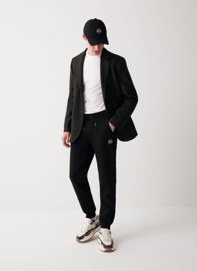 Brushed cotton blend fleece jumpsuit trousers