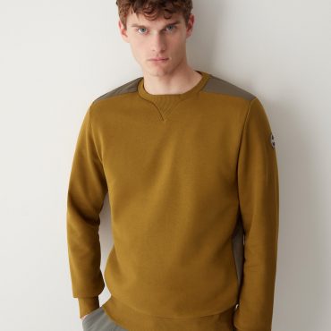 100% cotton crewneck technical brushed sweatshirt
