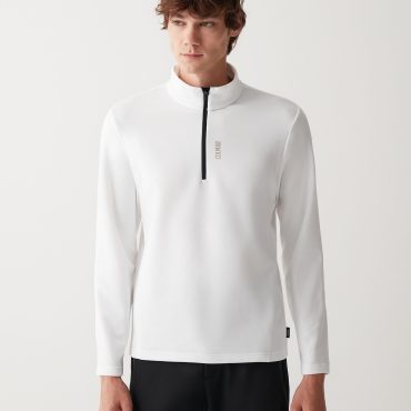 Half zip stretch fleece ski sweatshirt