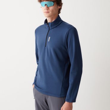 Half zip stretch fleece ski sweatshirt