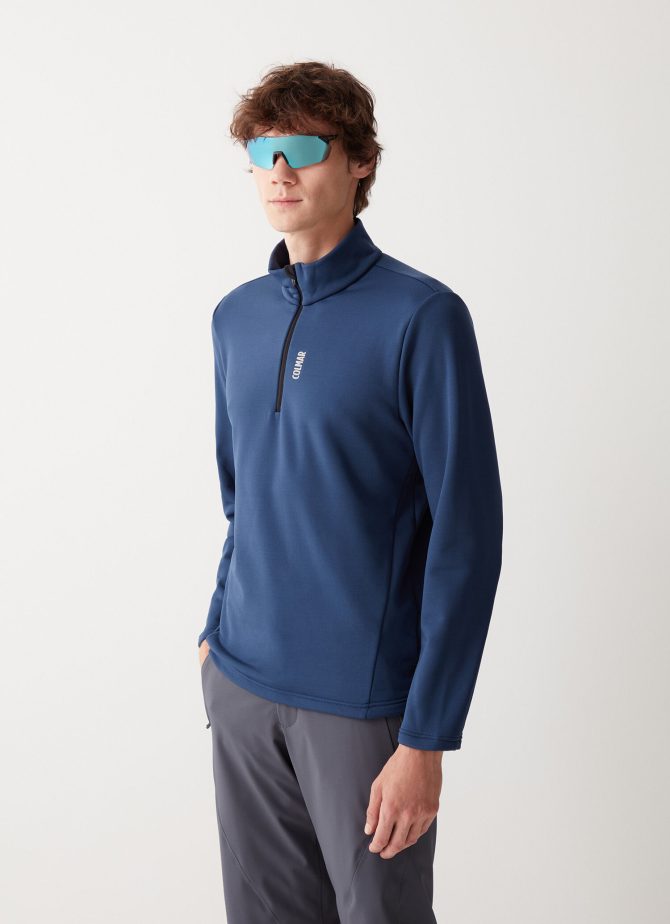 Half zip stretch fleece ski sweatshirt