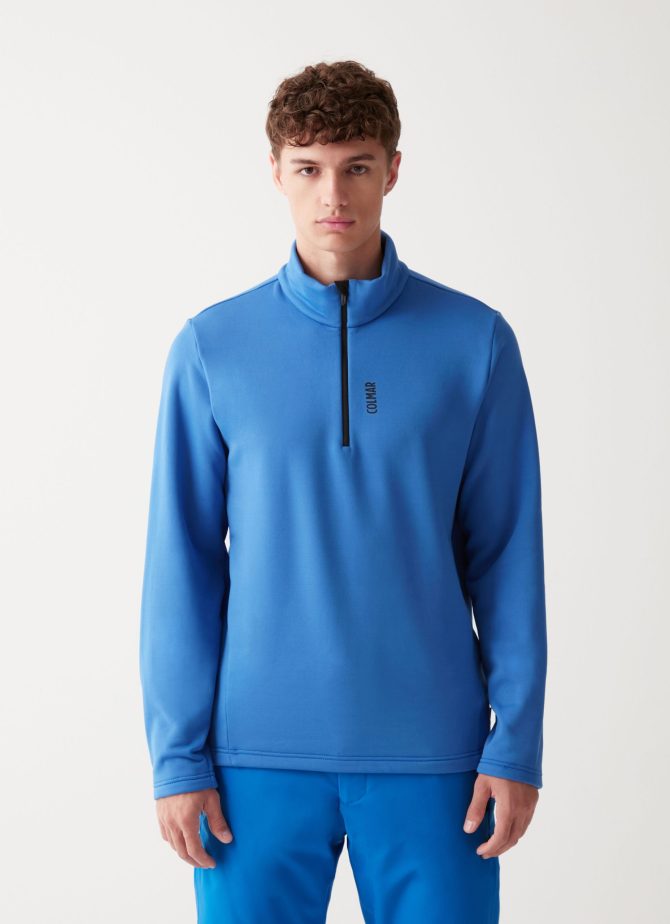 Half zip stretch fleece ski sweatshirt