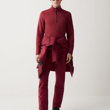 Half zip stretch fleece ski sweatshirt
