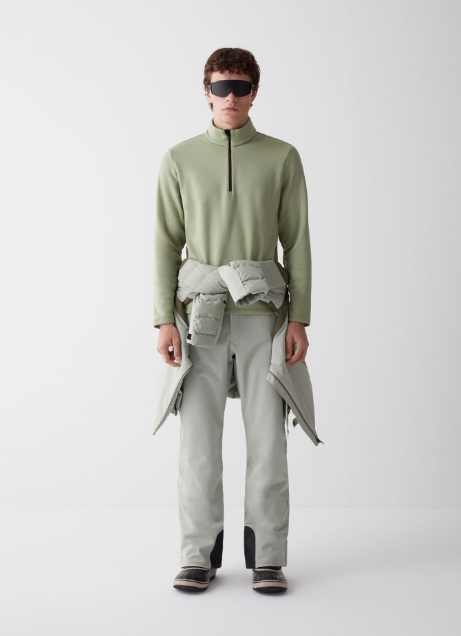 Half zip stretch fleece ski sweatshirt