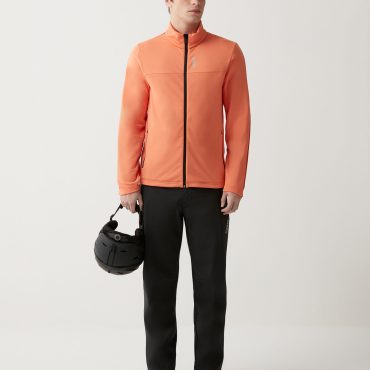 Ski sweatshirt with zip in two-tone stretch fleece