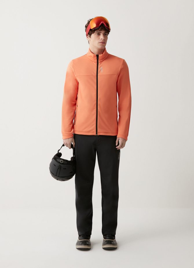 Ski sweatshirt with zip in two-tone stretch fleece