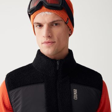 Teddy-effect full-zip gilet