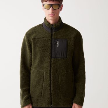 Teddy bear-effect full zip sweatshirt