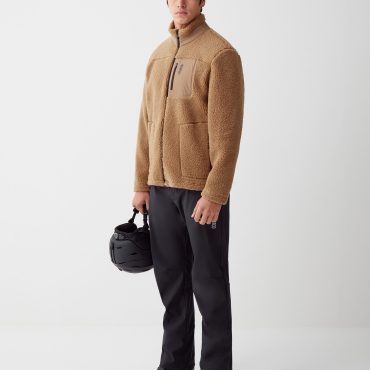 Teddy bear-effect full zip sweatshirt