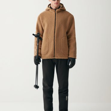 Full-zip teddy-effect hoody