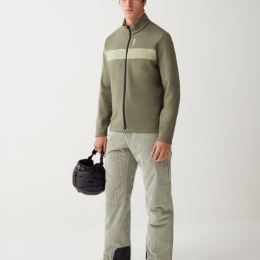 Stretch fleece full zip ski sweatshirt