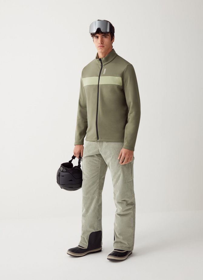 Stretch fleece full zip ski sweatshirt