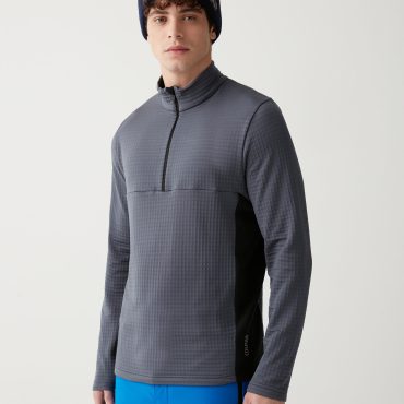 Waffle-effect stretch ski sweatshirt