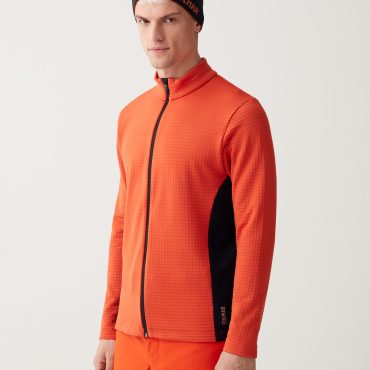 Full-zip waffle-effect stretch ski sweatshirt