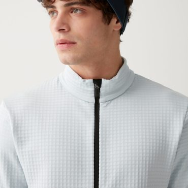Full-zip waffle-effect stretch ski sweatshirt