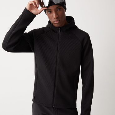 Tricot-effect full zip ski sweatshirt