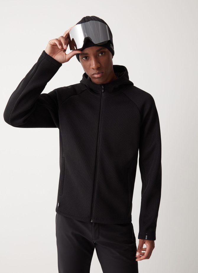 Tricot-effect full zip ski sweatshirt