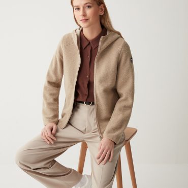 Wool blend hooded sweatshirt