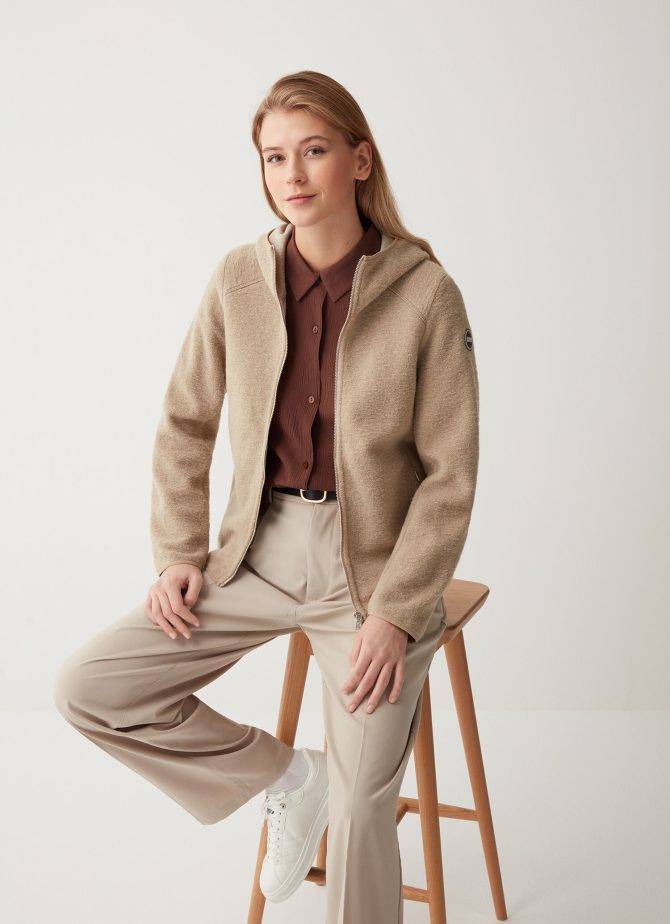 Wool blend hooded sweatshirt