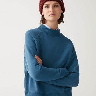 Crew-neck sweatshirt with polo neck