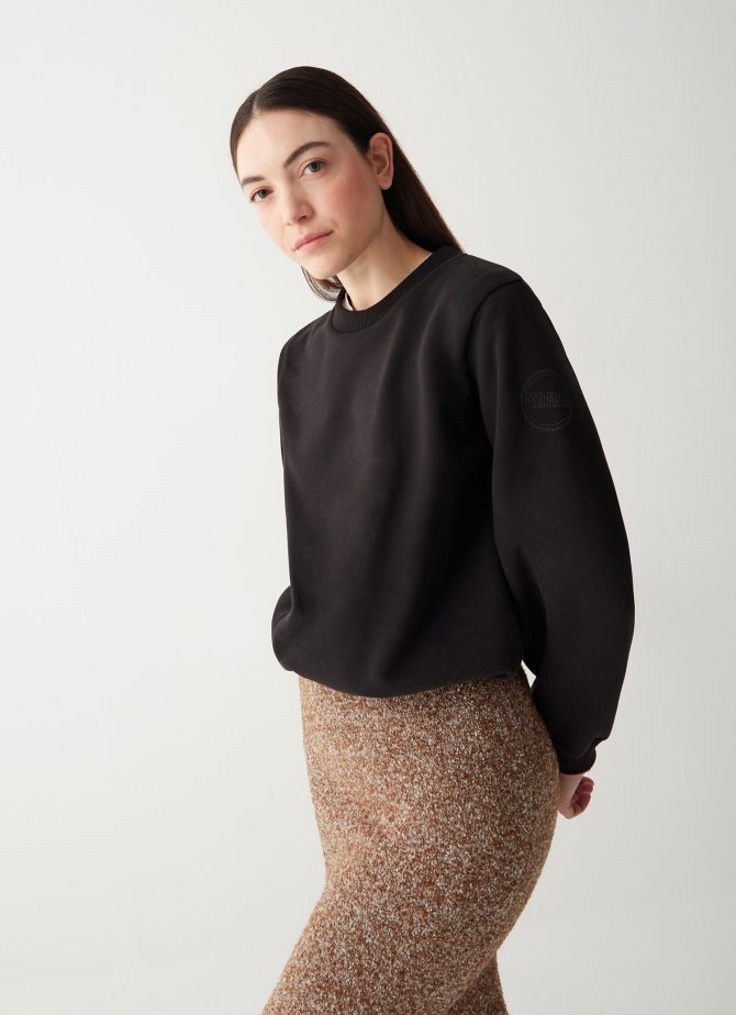 Round-neck sweatshirt with drawstring at the hem