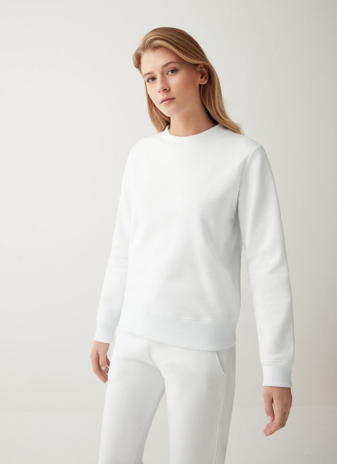 Round-neck sweatshirt with maxi glitter logo - Image 3