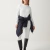 Round-neck sweatshirt with maxi glitter logo
