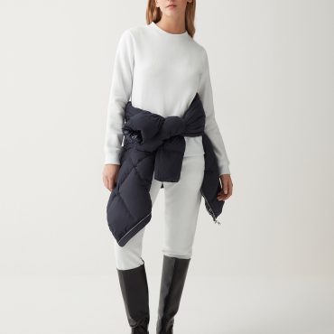 Round-neck sweatshirt with maxi glitter logo