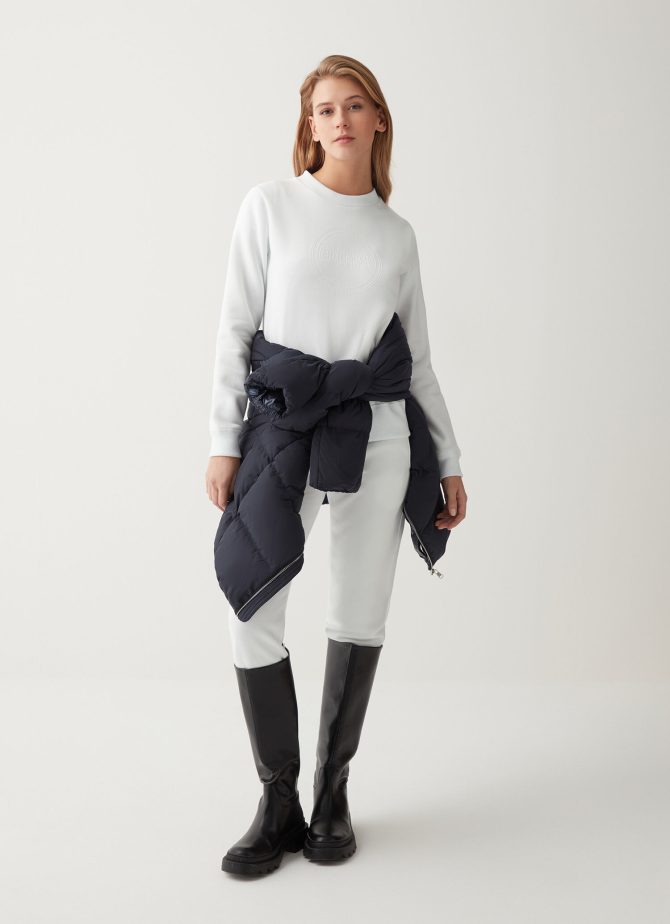 Round-neck sweatshirt with maxi glitter logo