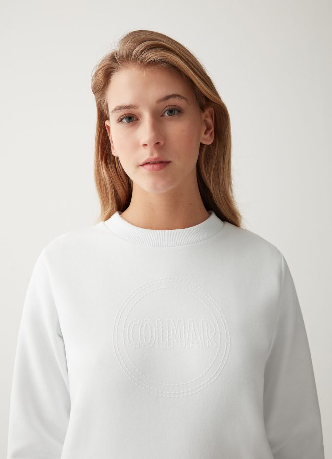 Round-neck sweatshirt with maxi glitter logo - Image 2