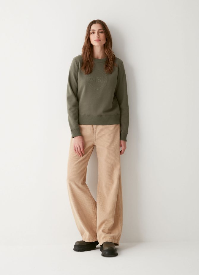 Round-neck sweatshirt with maxi glitter logo - Image 3