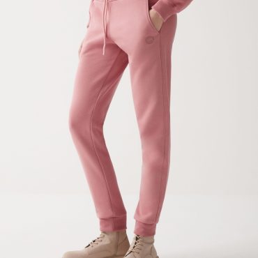 Fleece sweatpants with glitter logo