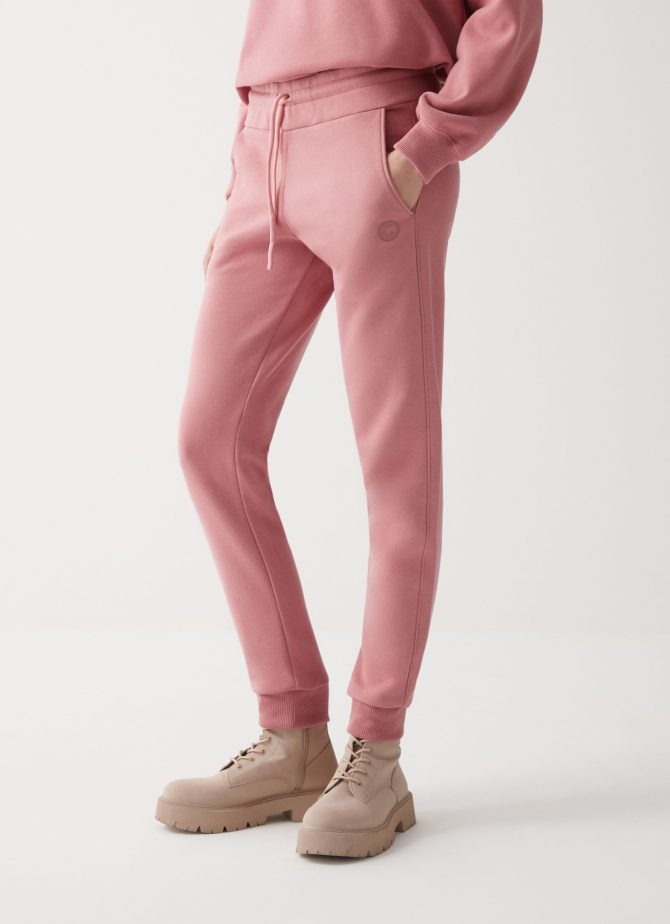 Fleece sweatpants with glitter logo