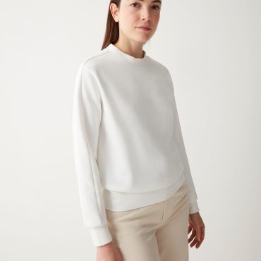 Crew-neck sweatshirt with glitter logo