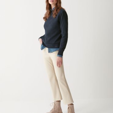 Crew-neck sweatshirt with glitter logo