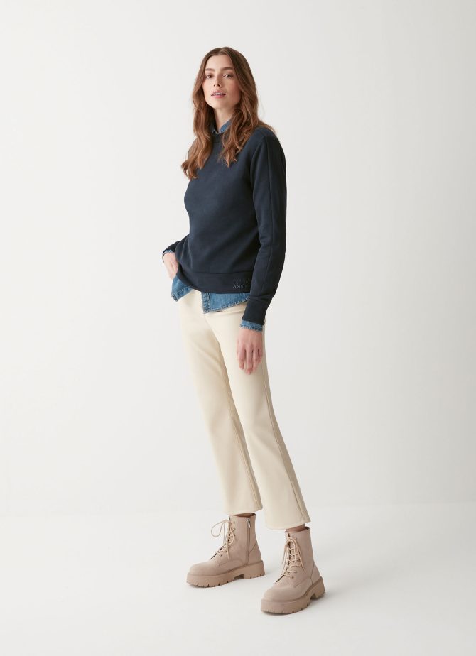 Crew-neck sweatshirt with glitter logo