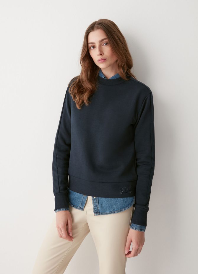 Crew-neck sweatshirt with glitter logo - Image 2