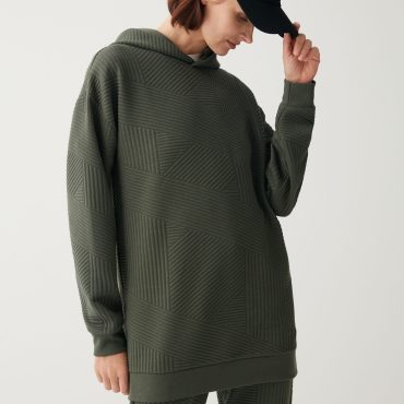 Jacquard maxi-hoody
