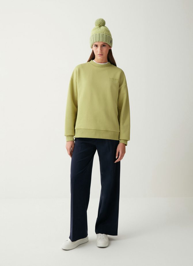 Oversized round-neck sweatshirt with 3D writing - Image 2