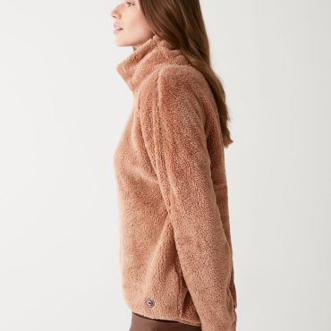 Teddy bear-effect turtleneck sweatshirt