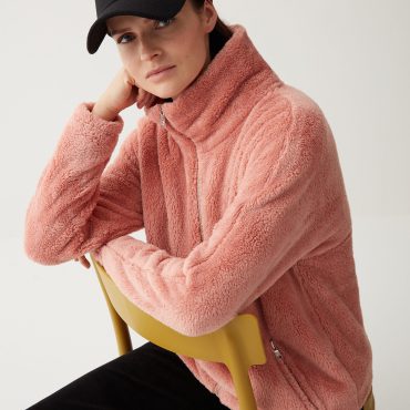 Teddy bear-effect full zip sweatshirt
