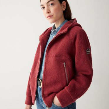 Wool blend hooded sweatshirt