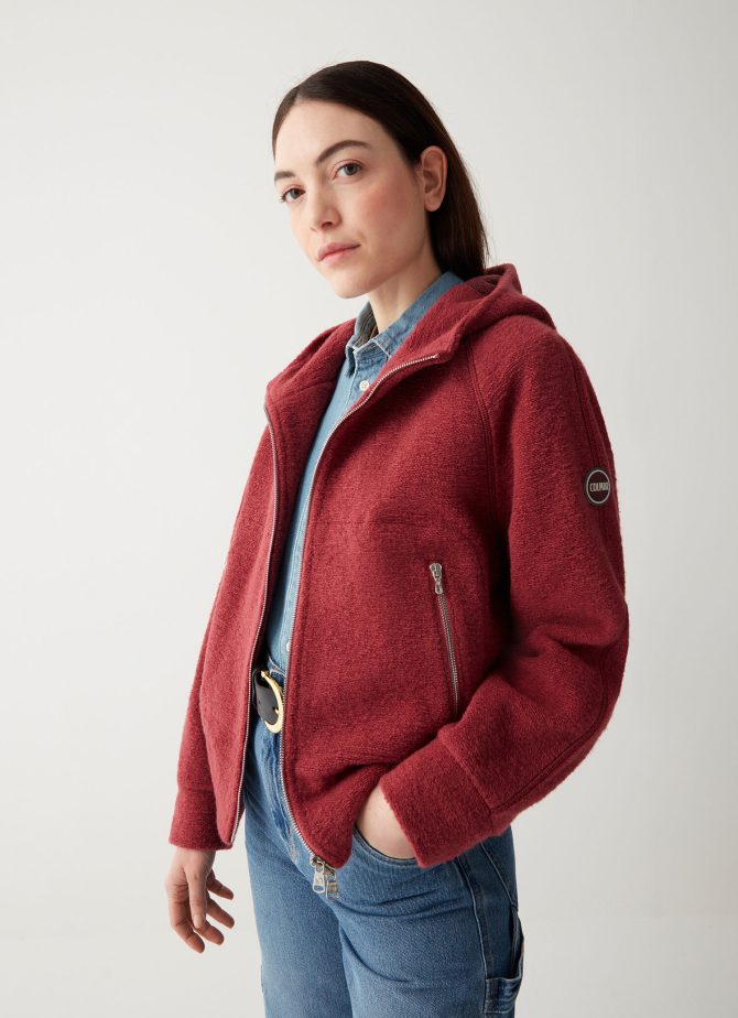 Wool blend hooded sweatshirt