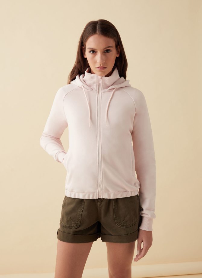 Full zip sweatshirt with cotton hood - Image 3